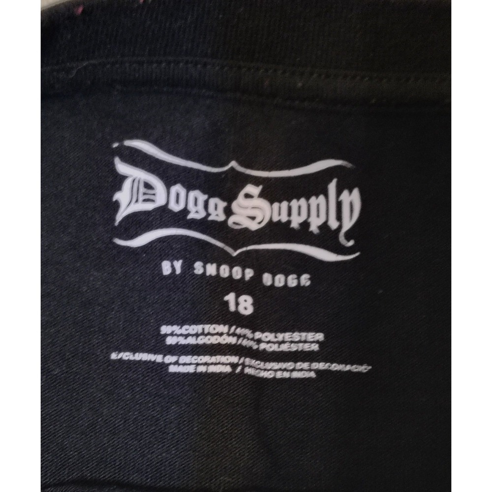 Dogs Supply by Snoop Dogg Kids Black Graphic T Shirt‎ Size 18 DJ Turntable 15 - Picture 4 of 7